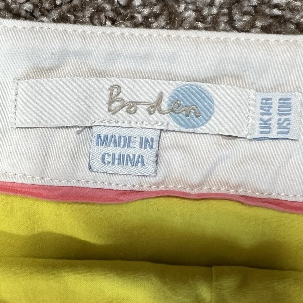 Boden Women’s A Line Skirt Size 10 Cotton White Embroidered Lined Zipper - Picture 3 of 9